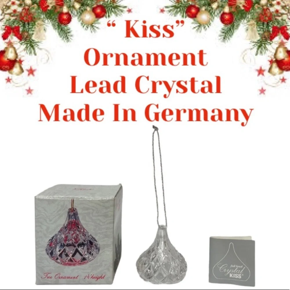 Crystal Kiss Made In Germany Ornament Hershey Kiss Full Lead Jonal Crystals